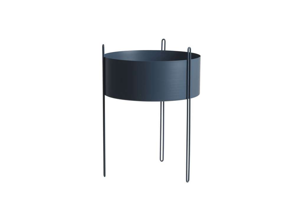 Woud - Pidestall Blumentopf - blau - L