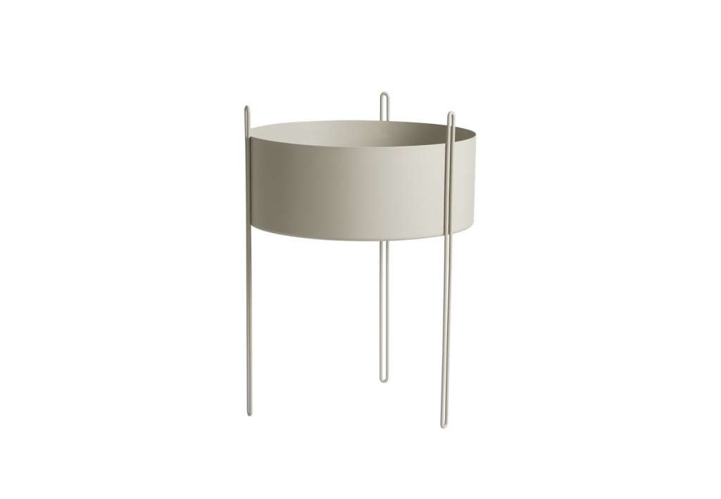 Woud - Pidestall Blumentopf - grau - L