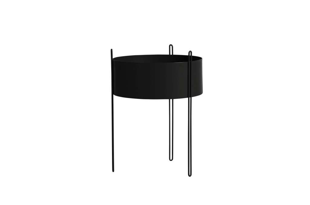 Woud - Pidestall Blumentopf - schwarz - L