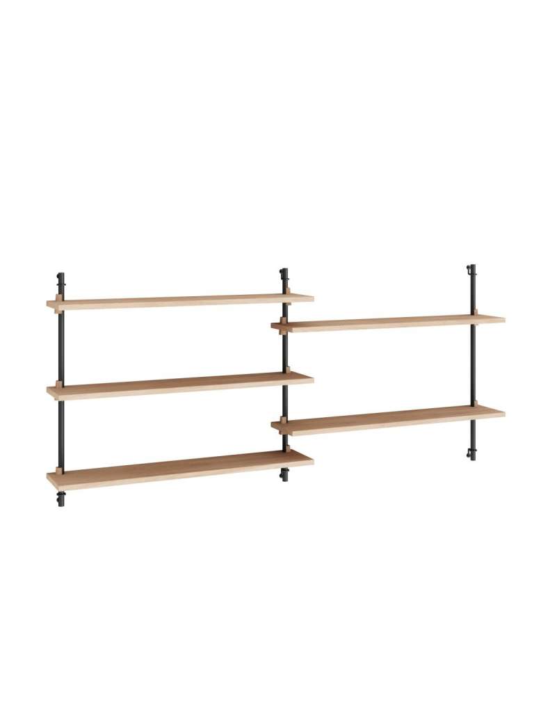 Moebe - Wall Shelving double - Oak, black