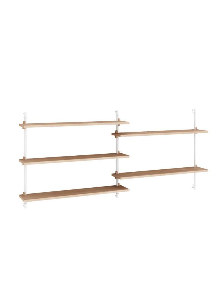 Moebe - Wall Shelving double - Oak, white