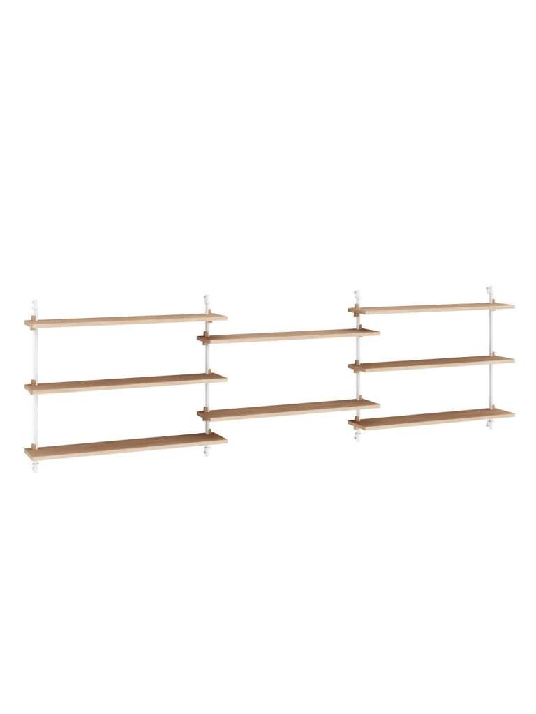 Moebe - Wall Shelving triple - Oak, white