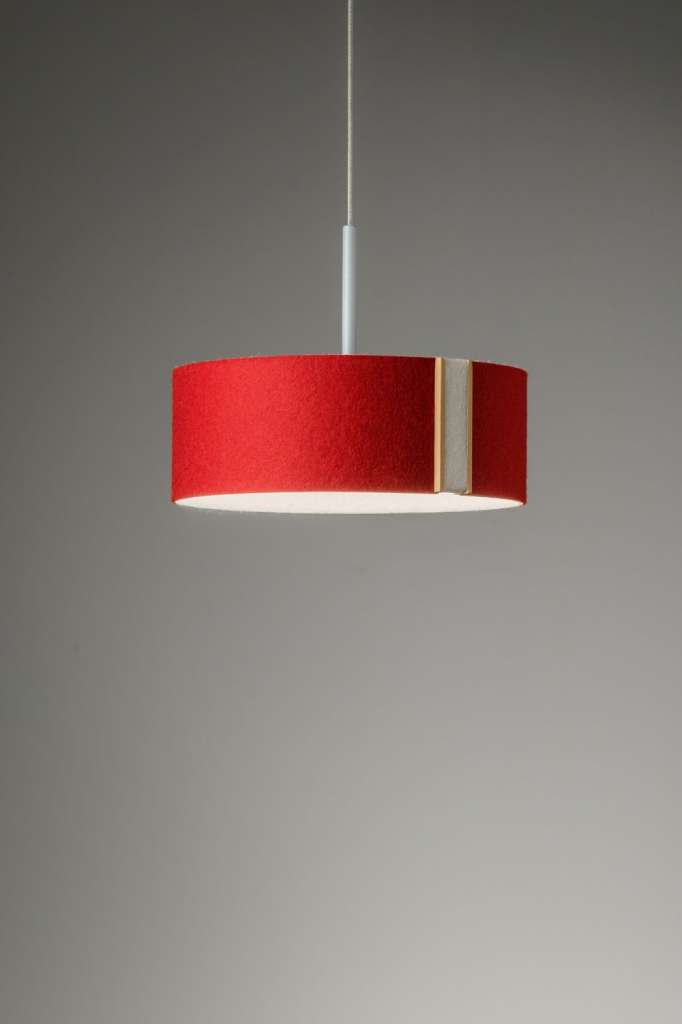 Domus - LARAfelt S Pendelleuchte - rot-wollweiß