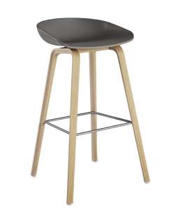 HAY - About a Stool AAS 32 - grau - Eiche matt lackiert - H 85 cm - Fußbank schwarz