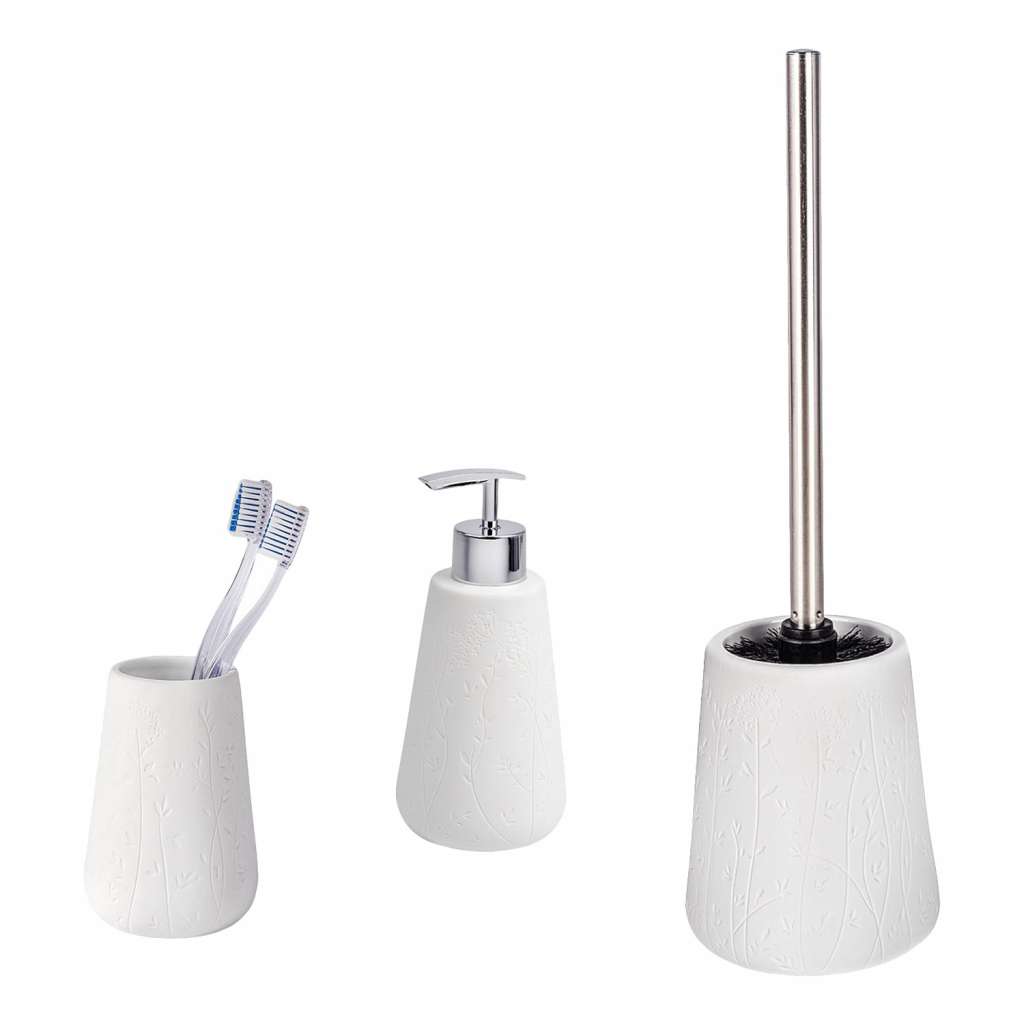 home24 Bad-Accessoires-Set Flora (3-teilig)