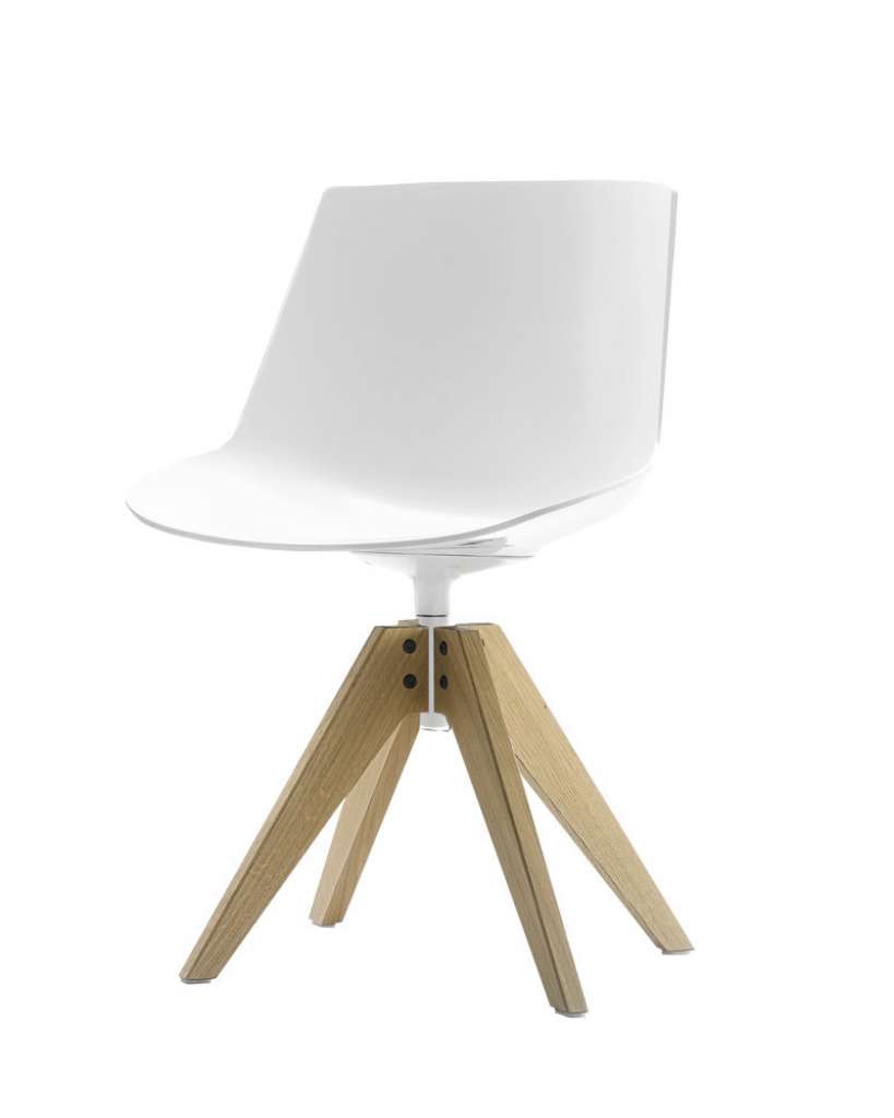 MDF Italia - Flow Drehstuhl VN - weiß - Eiche natur - indoor