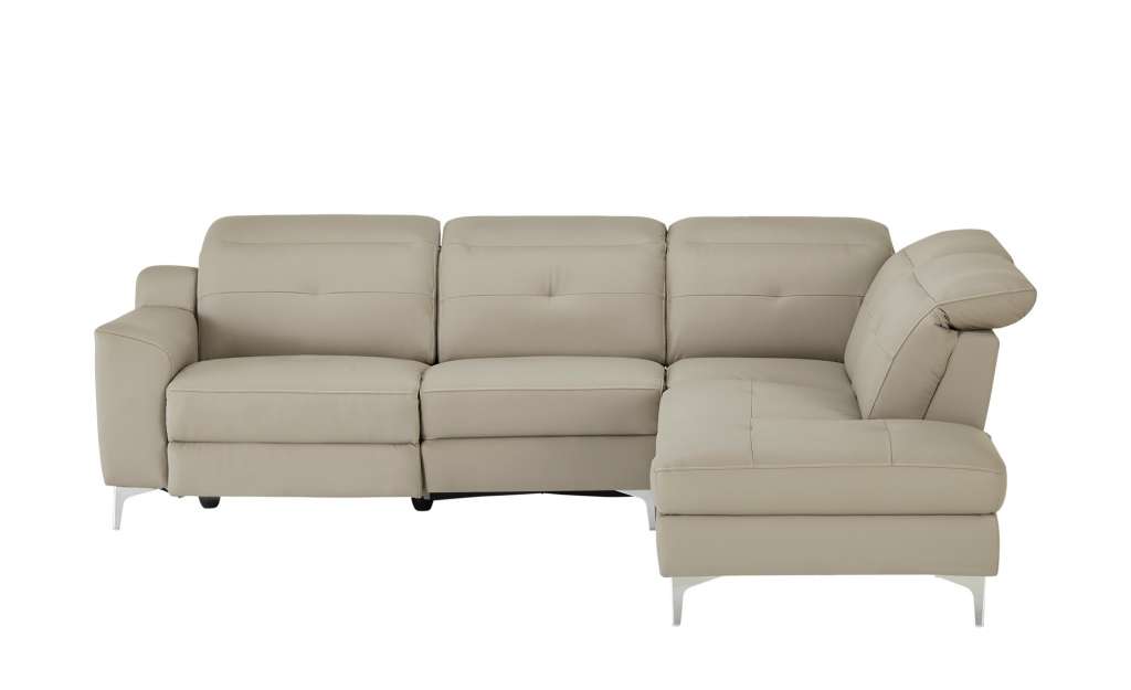 uno Relaxsofa Leder mit USB-Anschluss  Lucien ¦ beige Polstermöbel > Sofas > Ecksofas - Höffner