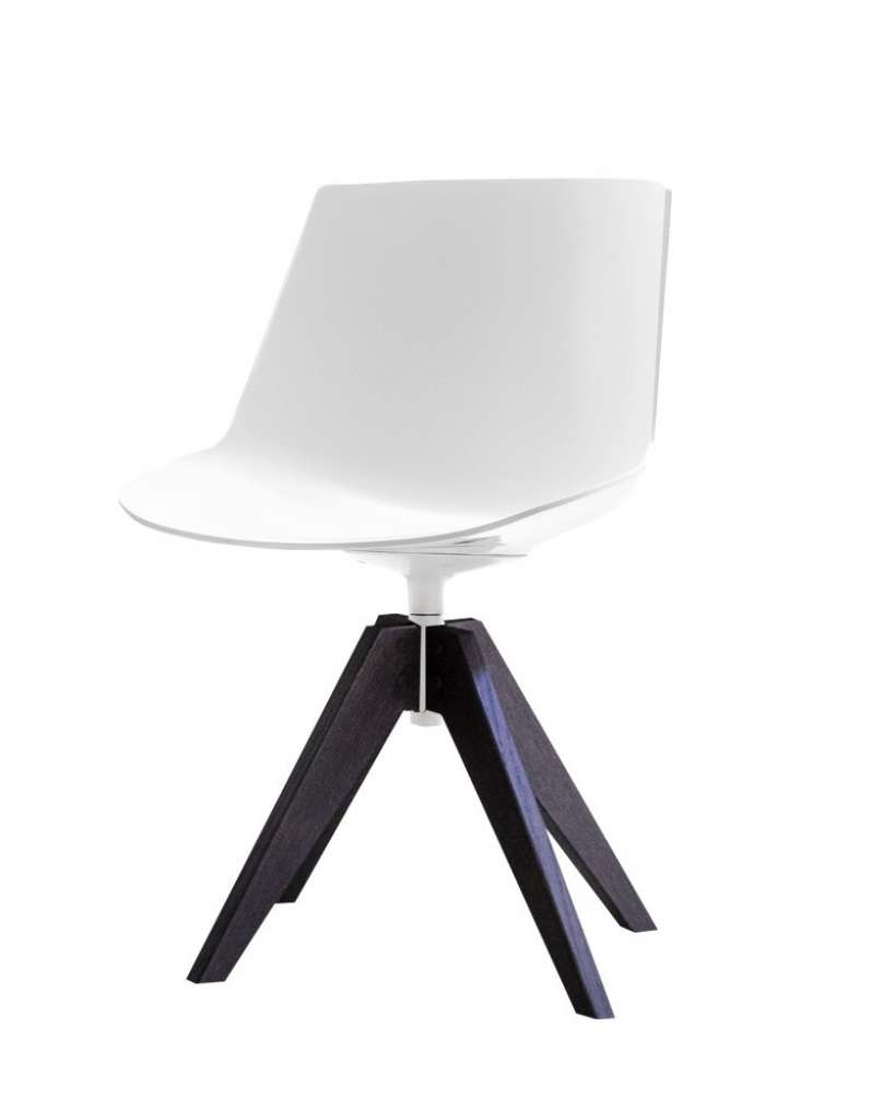 MDF Italia - Flow Drehstuhl VN - weiß - Eiche braun lasiert - indoor