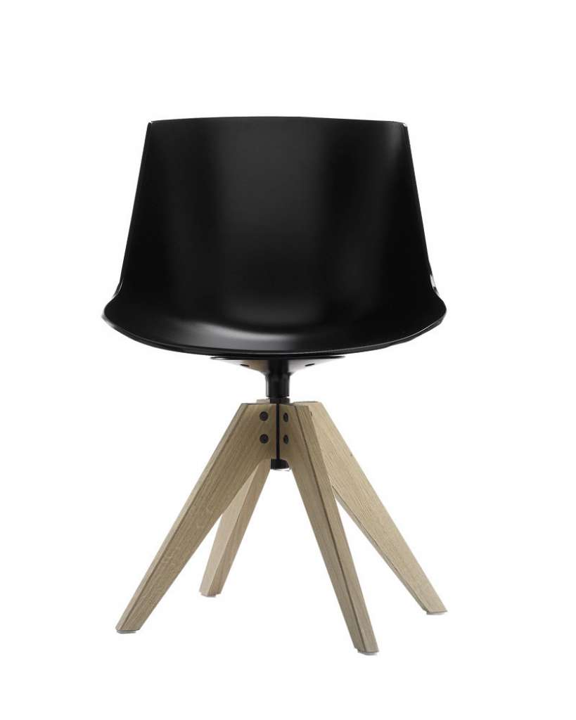 MDF Italia - Flow Drehstuhl VN - schwarz - Eiche gebleicht - indoor