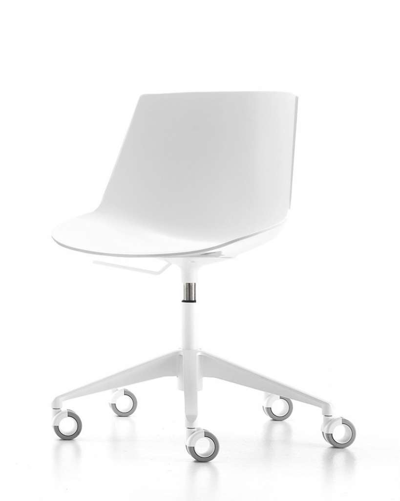 MDF Italia - Flow Drehstuhl 5 Sternfuß - weiß - mit Rollen, höhenverstellbar - indoor