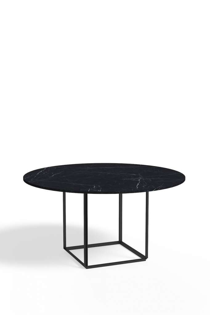 New Works - Florence Dining Table - Black Marquina Marble - Ø 145