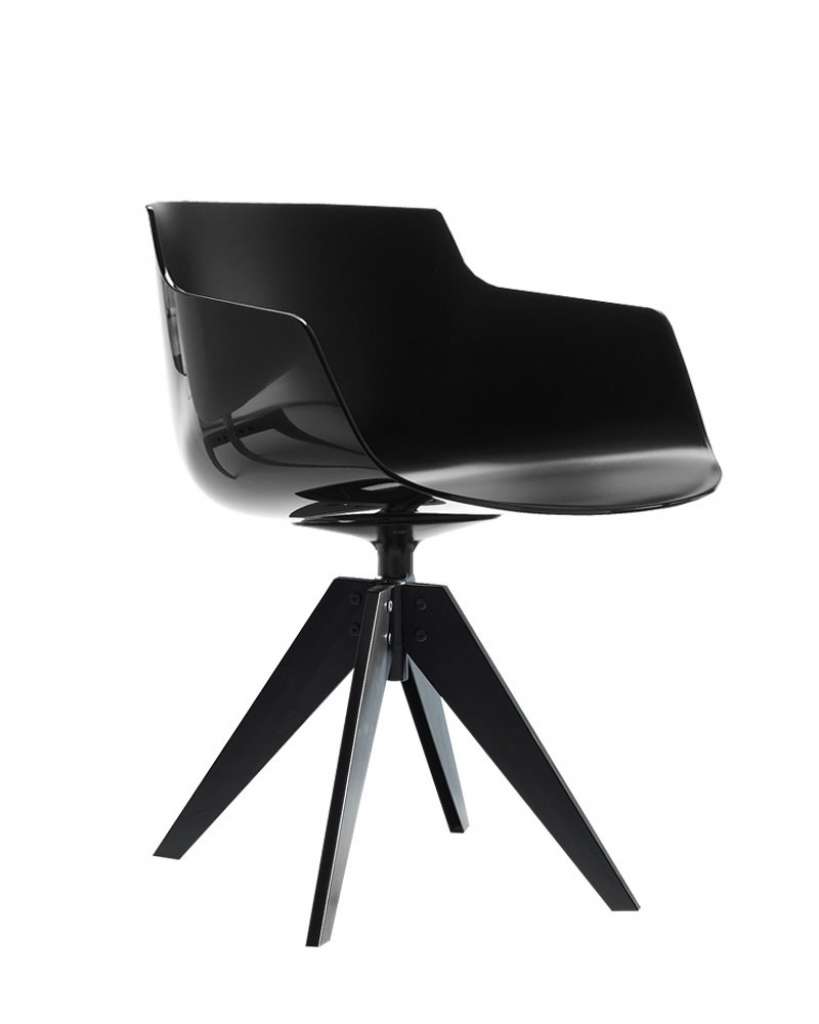 MDF Italia - Flow Slim Armlehndrehstuhl VN Stahlgestell - schwarz - indoor