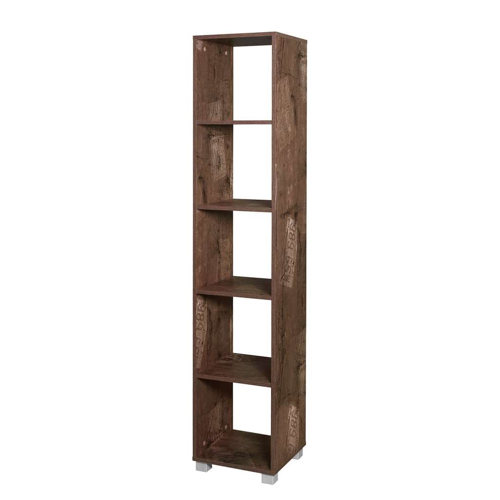 home24 Schildmeyer Regal Diona I Spanplatte Eiche Panama Dekor 36x180x33 cm (BxHxT)