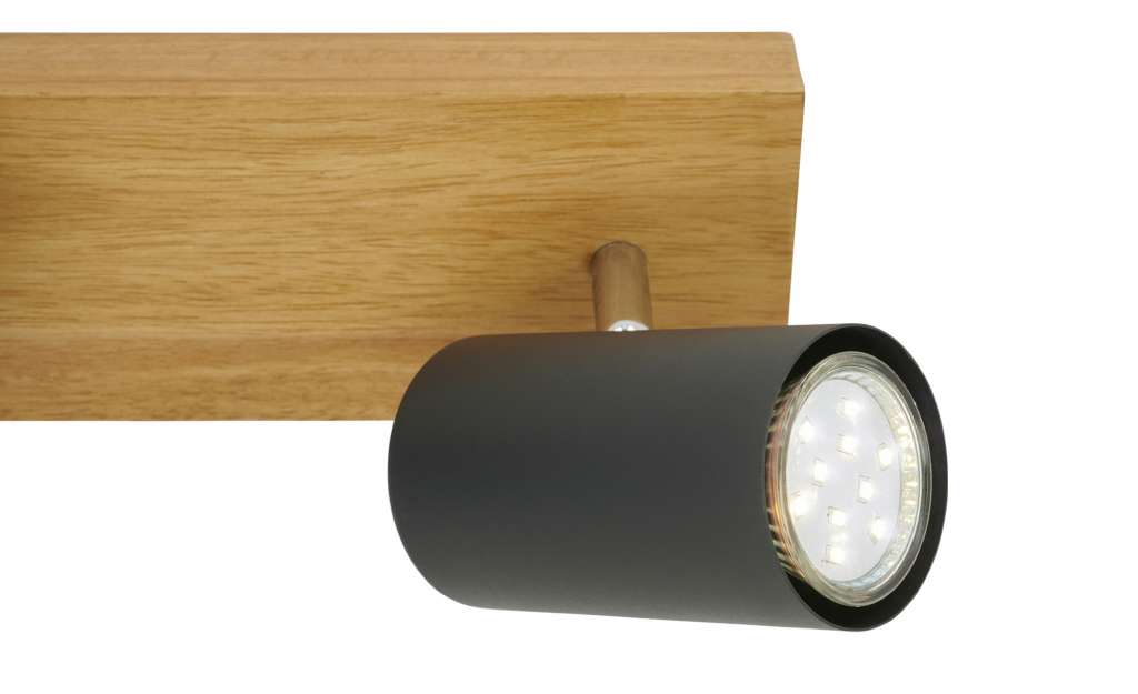 Trio Deckenspot, 2-flammig, schwarz / Eiche ¦ schwarz Lampen & Leuchten > Innenleuchten > Deckenleuchten - Höffner