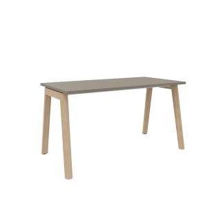 Narbutas - Nova Wood Schreibtisch kantige Ecken - Gestell Esche - cubanit grey