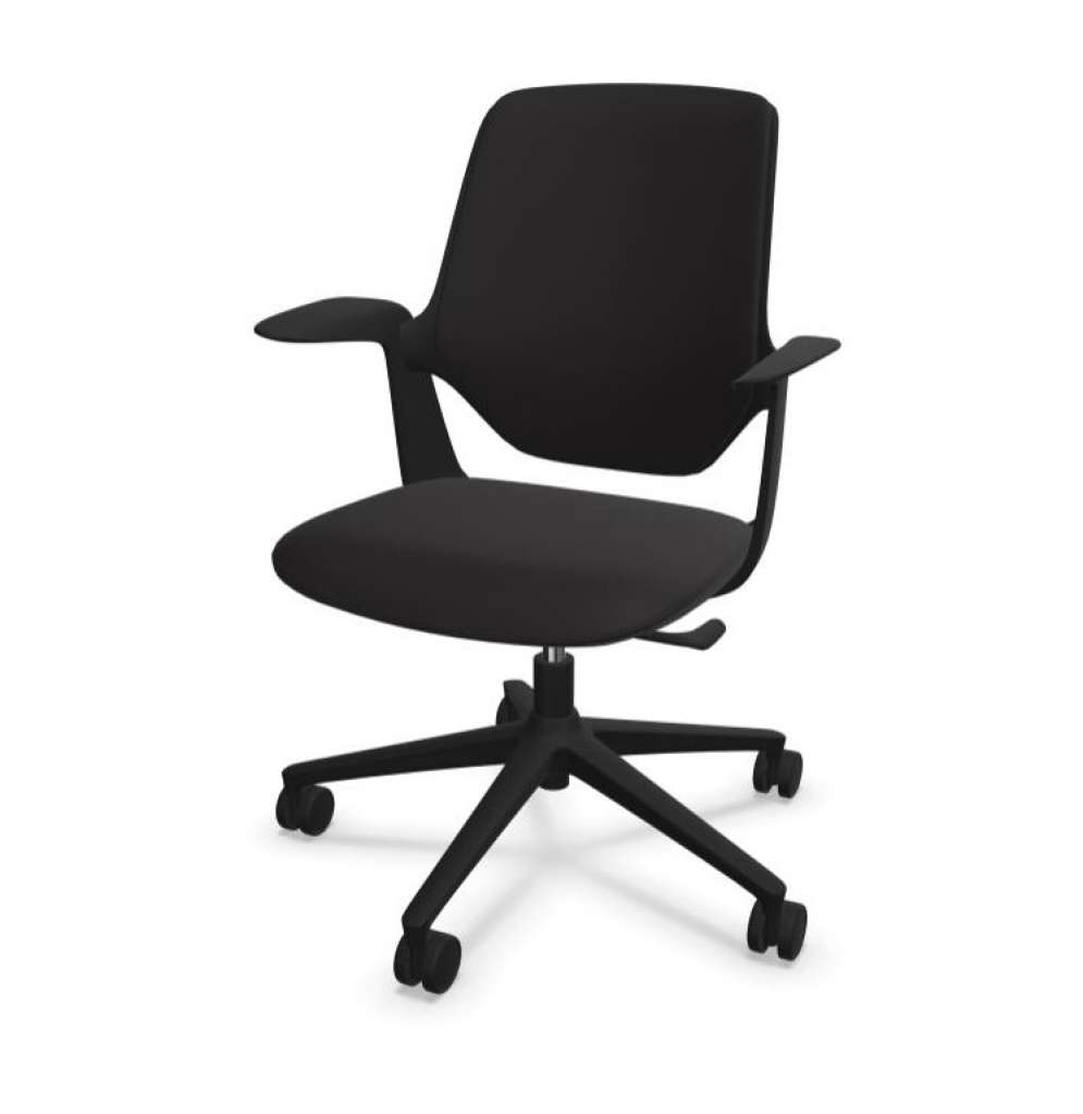 Profim - Trillo Pro 21ST Bürodrehtsuhl - Creative Edition Steelcut 2 SE110 -Fußkreuz schwarz - Synchronmechanik mit automatischer Federkrafteinstellung  harte Rollen schwarz