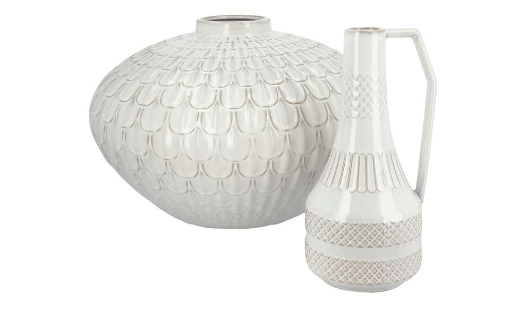 Vase ¦ weiß ¦ SteinzeugØ: 42.5 Dekoration > Vasen - Höffner