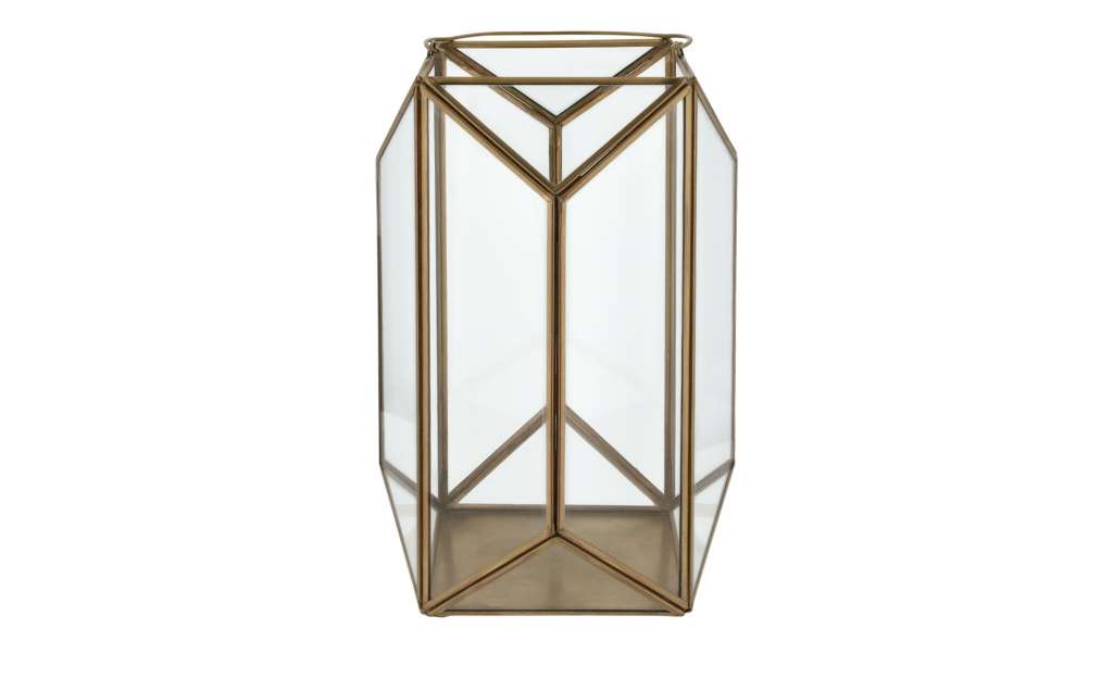Laterne ¦ gold ¦ Metall, Glas Ø: 18 Dekoration > Laternen & Windlichter - Höffner
