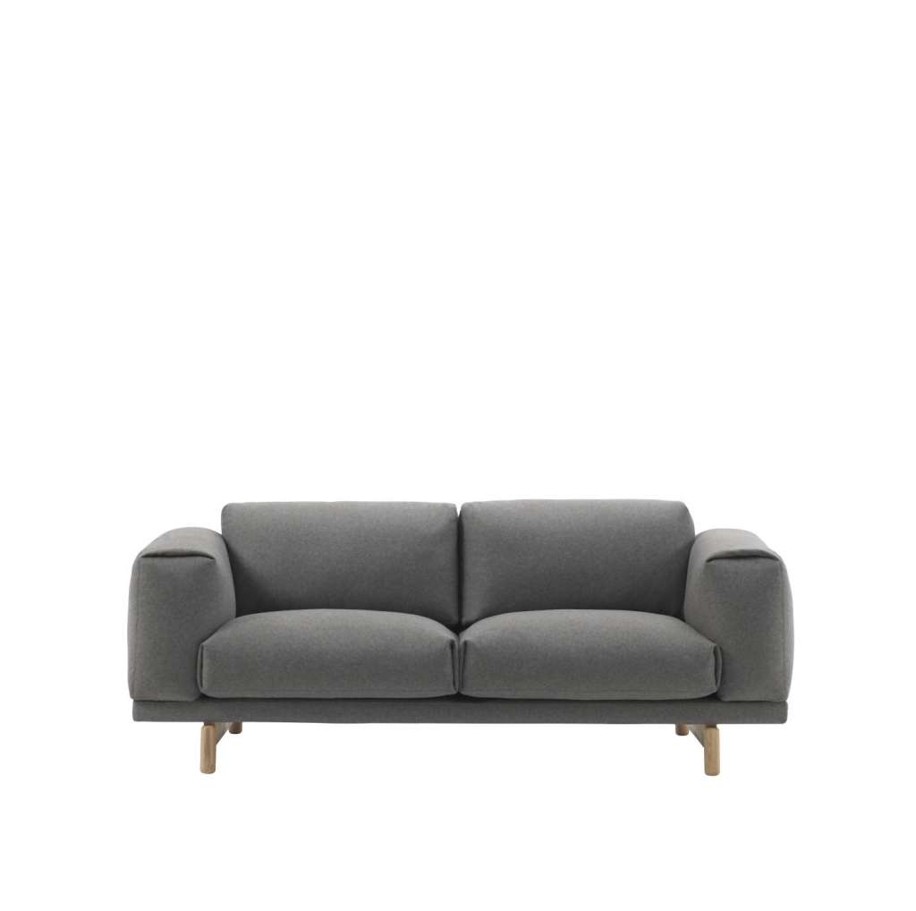 Muuto - Rest 3-Sitzer Sofa - Wooly 1042 - Beine Eiche