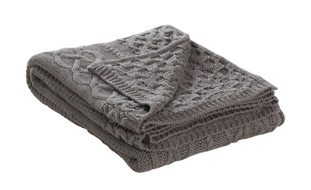 LAVIDA Strick Plaid  Finja ¦ grau ¦ Baumwolle, 100% Baumwolle Heimtextilien > Kuscheldecken - Höffner