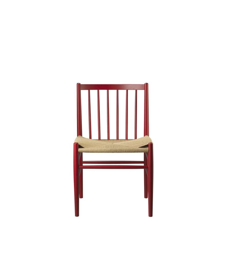 FDB Møbler - J80 Stuhl - natur/ruby red