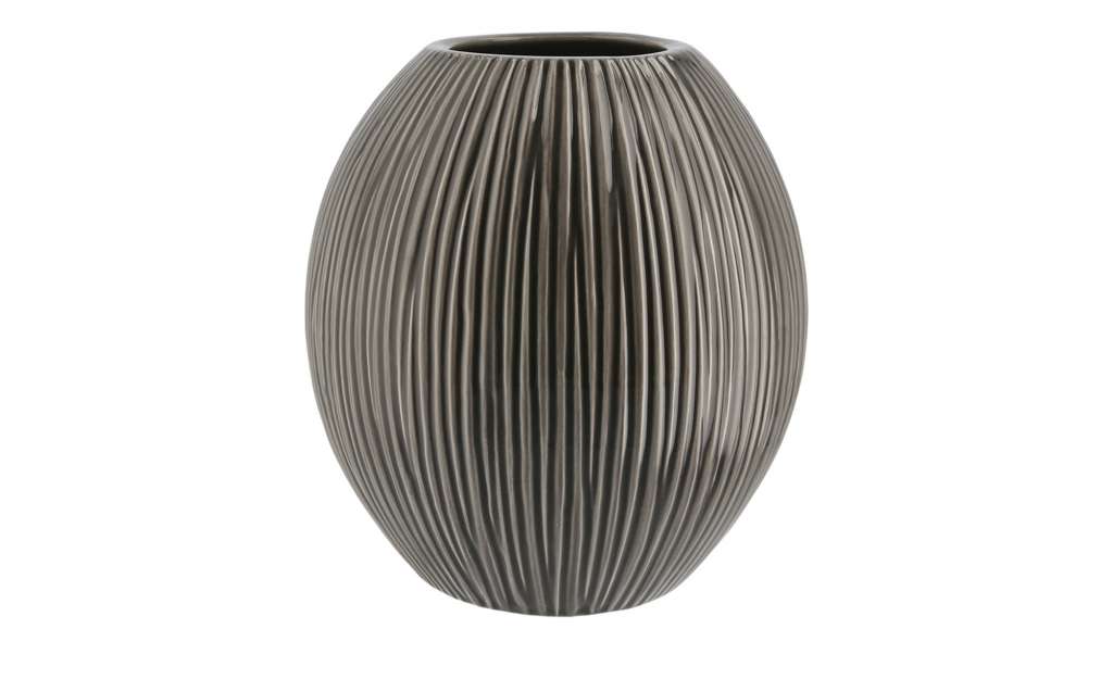 Vase ¦ grau ¦ Keramik Ø: 20 Dekoration > Vasen - Höffner