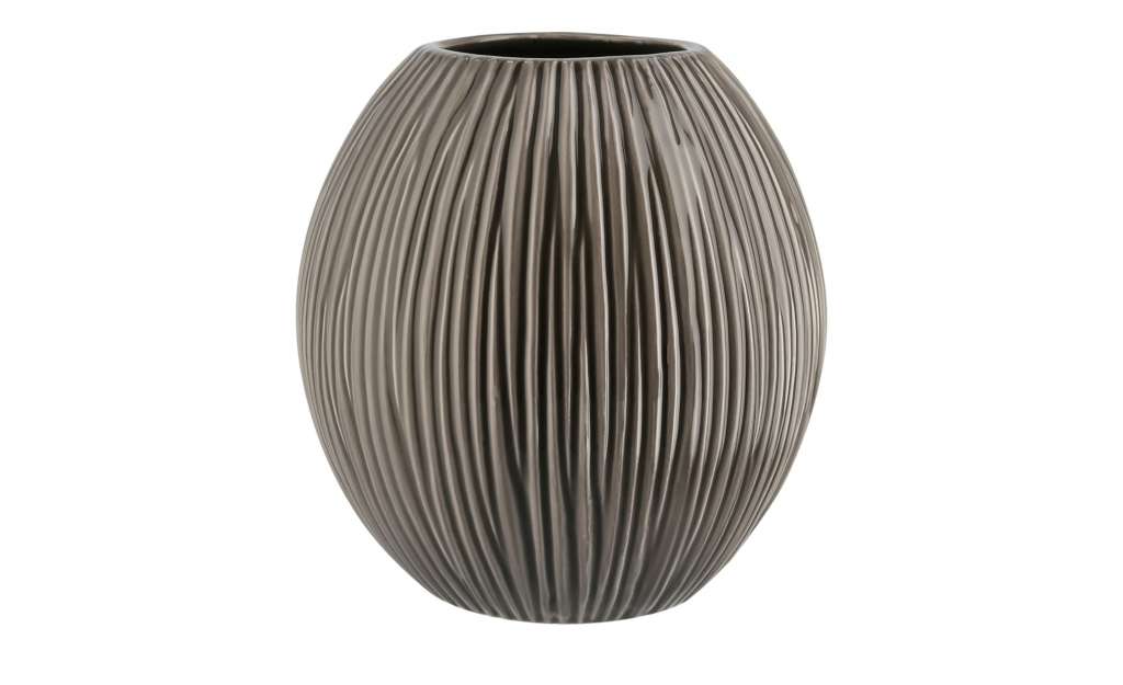 Vase ¦ grau ¦ Keramik Ø: 16 Dekoration > Vasen - Höffner
