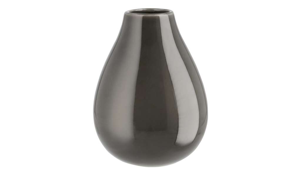 Vase ¦ grau ¦ Keramik Ø: 14 Dekoration > Vasen - Höffner