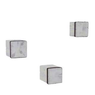 Deko Wandregal Set aus Tanne White Wash massiv Metall (3-teilig)