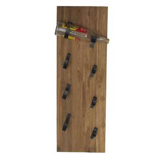 Weinflaschenhalter im rustikalen Landhausstil Teak Massivholz und Metall