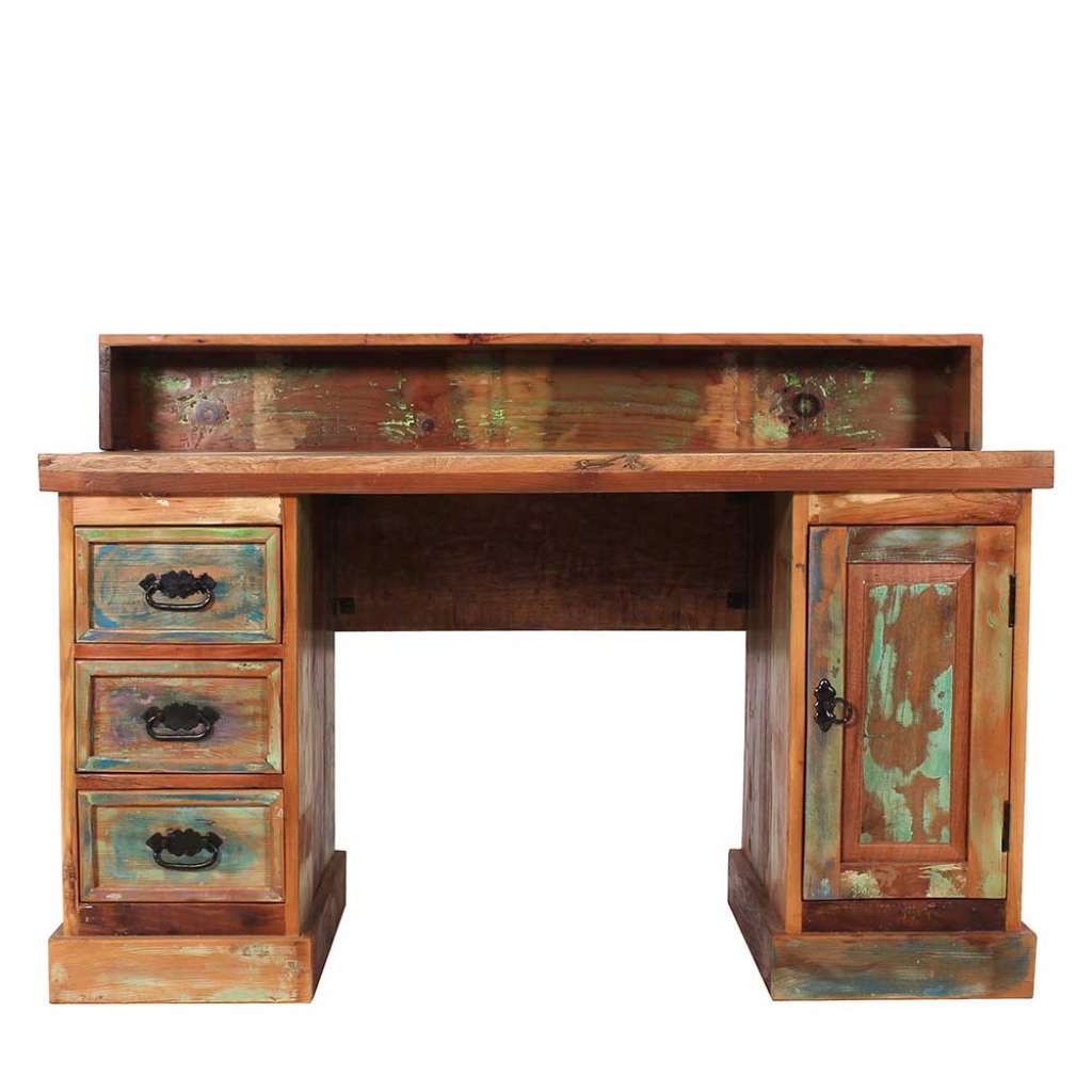 Schreibtisch im Shabby Chic Design Recyclingholz