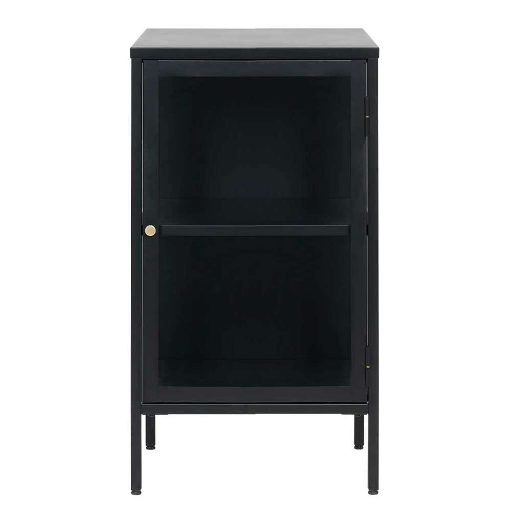 1türige Vitrine in Schwarz 45 cm breit