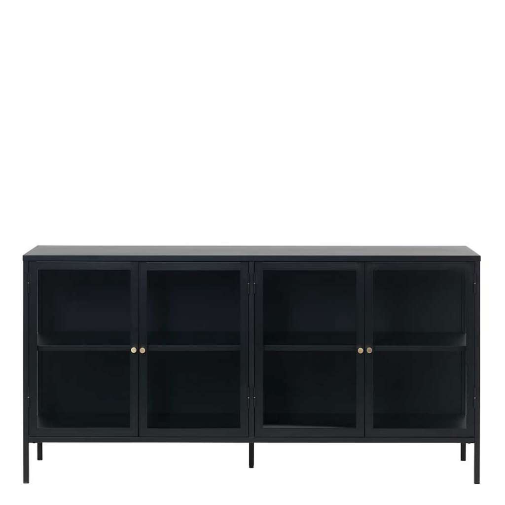Wohnzimmervitrine in Schwarz 170 cm breit