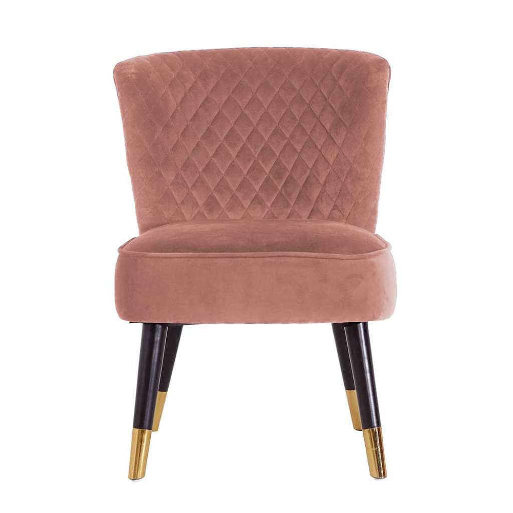 Polstersessel in Altrosa Samt Retrostil