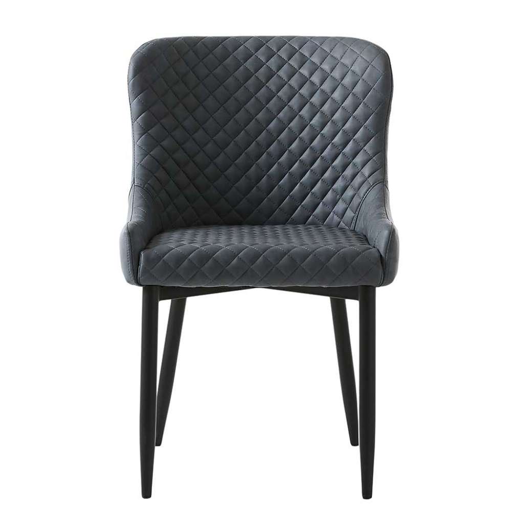 Esstisch Stühle in Grau Kunstleder 45 cm Sitztiefe (2er Set)
