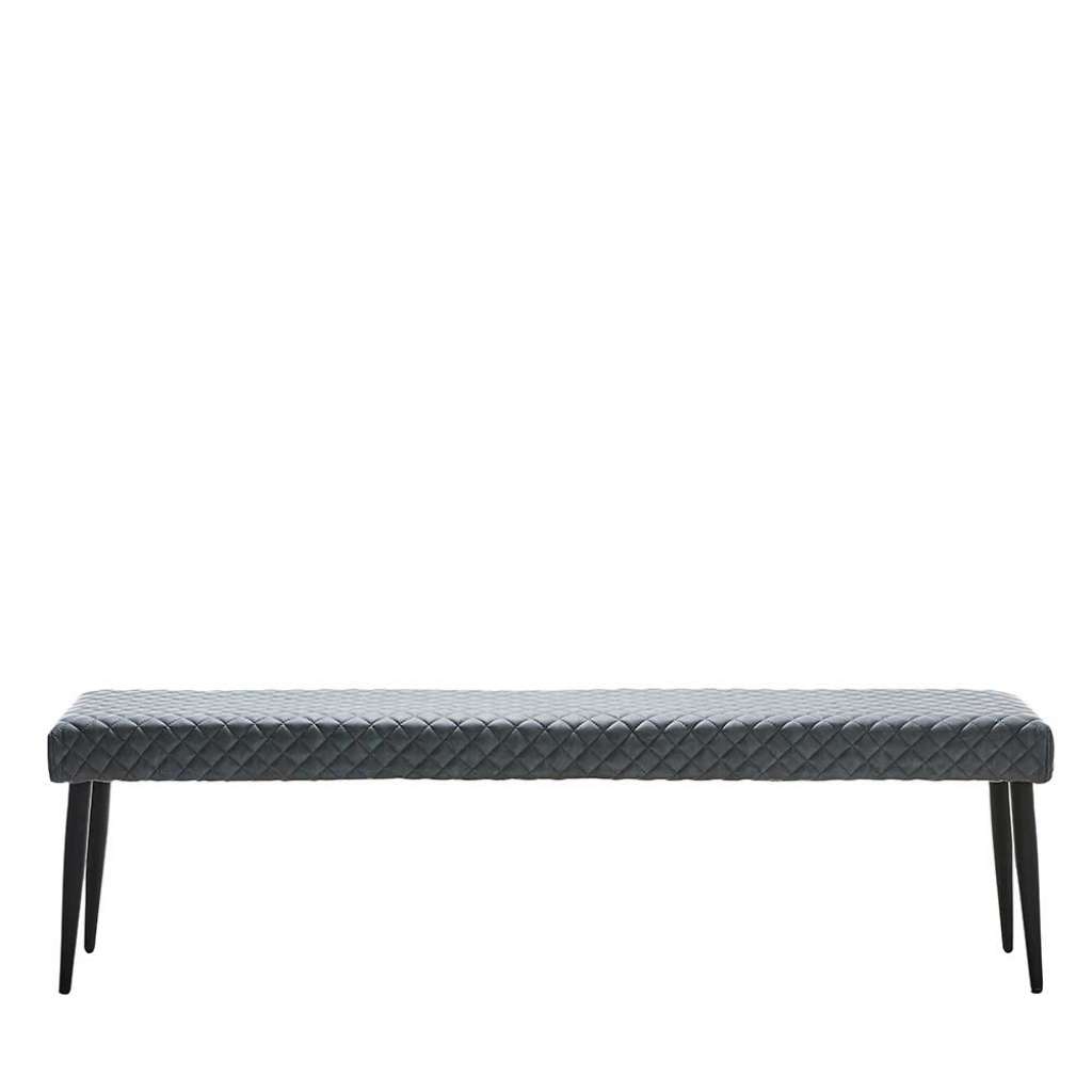 Bettbank in Grau Kunstleder 160 cm breit