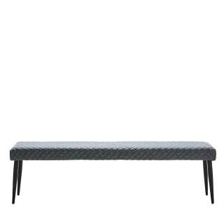Bettbank in Grau Kunstleder 160 cm breit