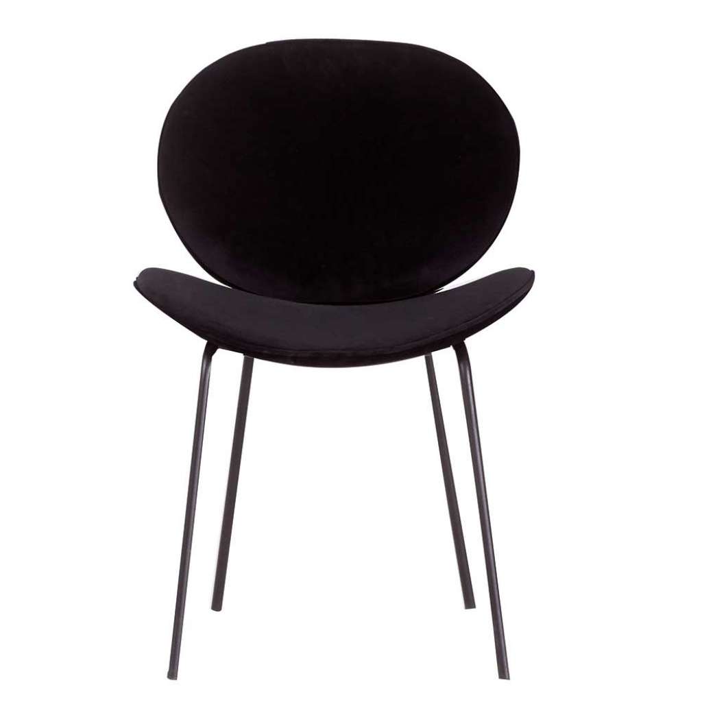 Esszimmerstühle in Schwarz Samt Metallgestell (2er Set)