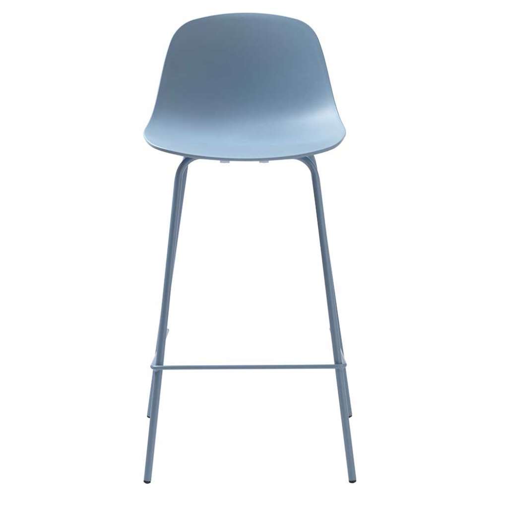 Barstühle in Blaugrau Kunststoff 4-Fuß Gestell aus Metall (2er Set)