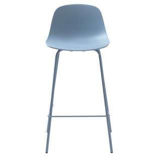 Barstühle in Blaugrau Kunststoff 4-Fuß Gestell aus Metall (2er Set)