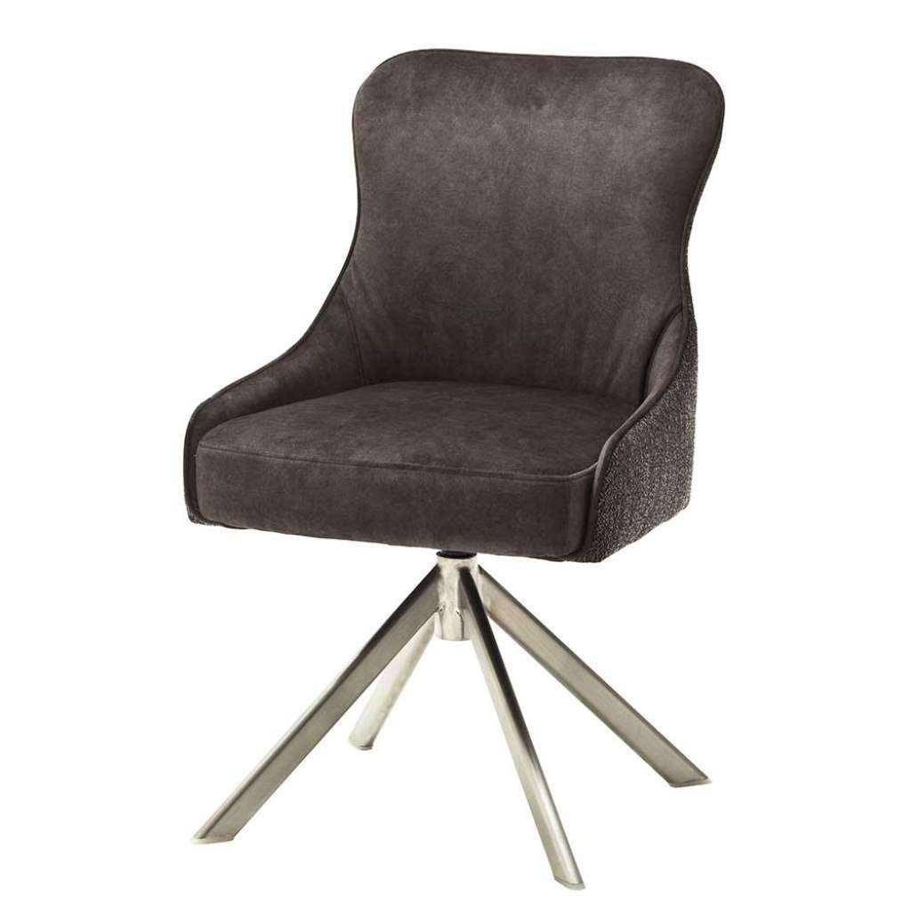 Drehbare Stühle in Hellbraun Stoff modern (2er Set)