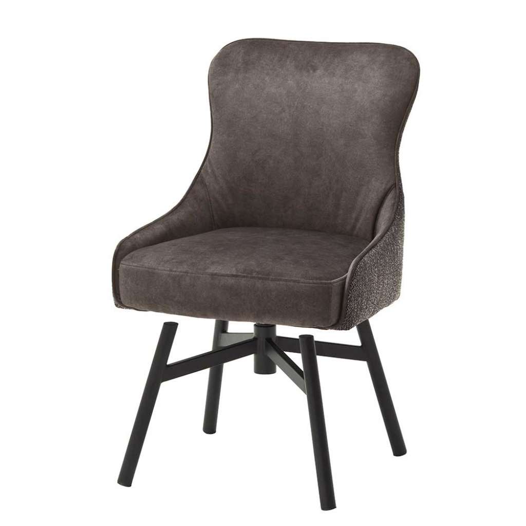Drehbare Polsterstühle in Hellbraun Stoff modern (2er Set)