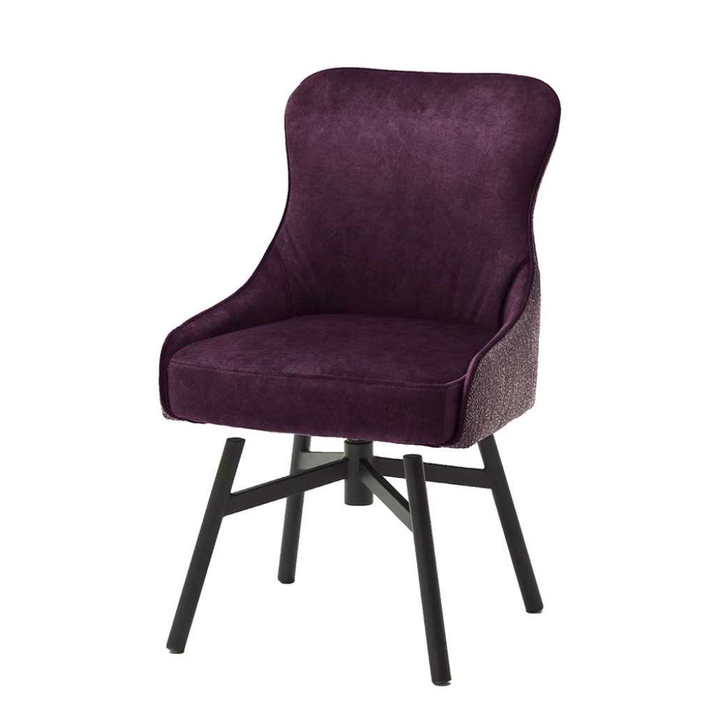 Esszimmer Polsterstühle in Dunkelrot Stoff 45 cm Sitztiefe (2er Set)