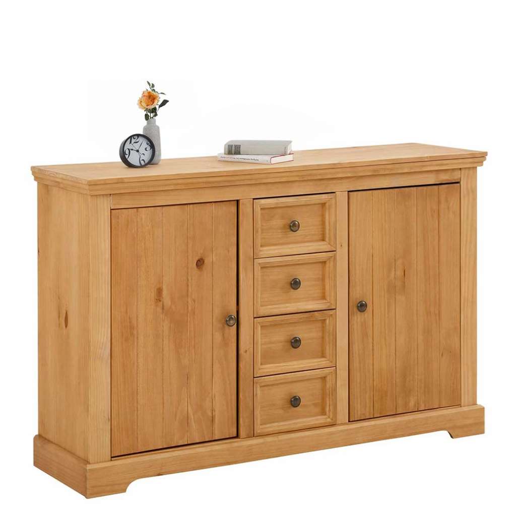 Holzkommode aus Kiefer Massivholz 85 cm hoch