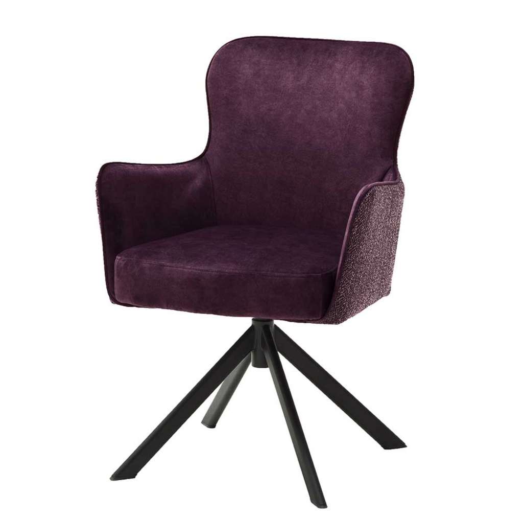 Armlehner in Dunkelrot Stoff drehbar (2er Set)