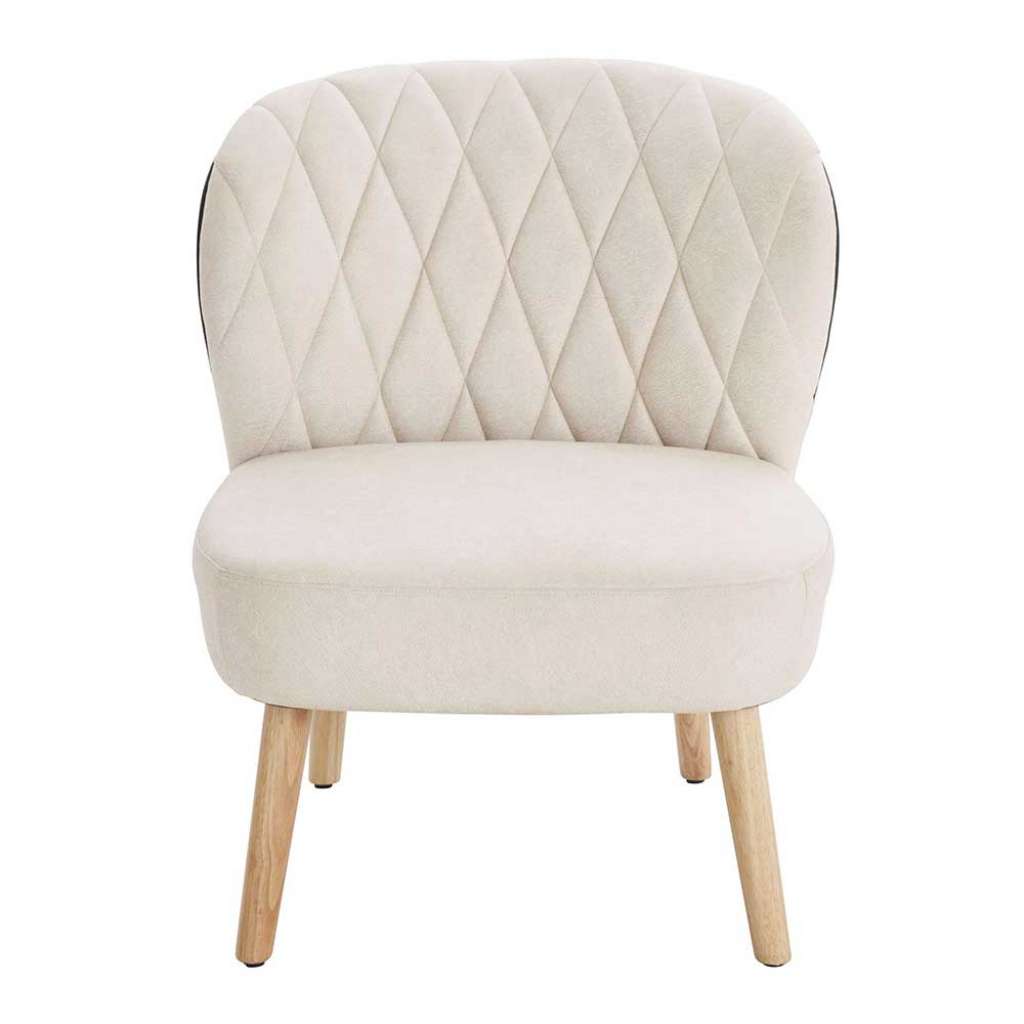 Microfaser Sessel in Creme Weiß Retrostil