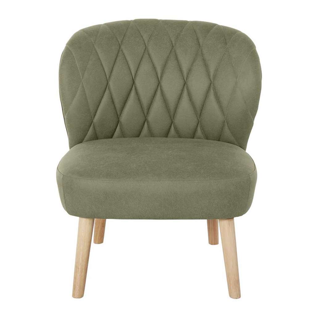 Sessel in Khaki Microfaser Retro Design