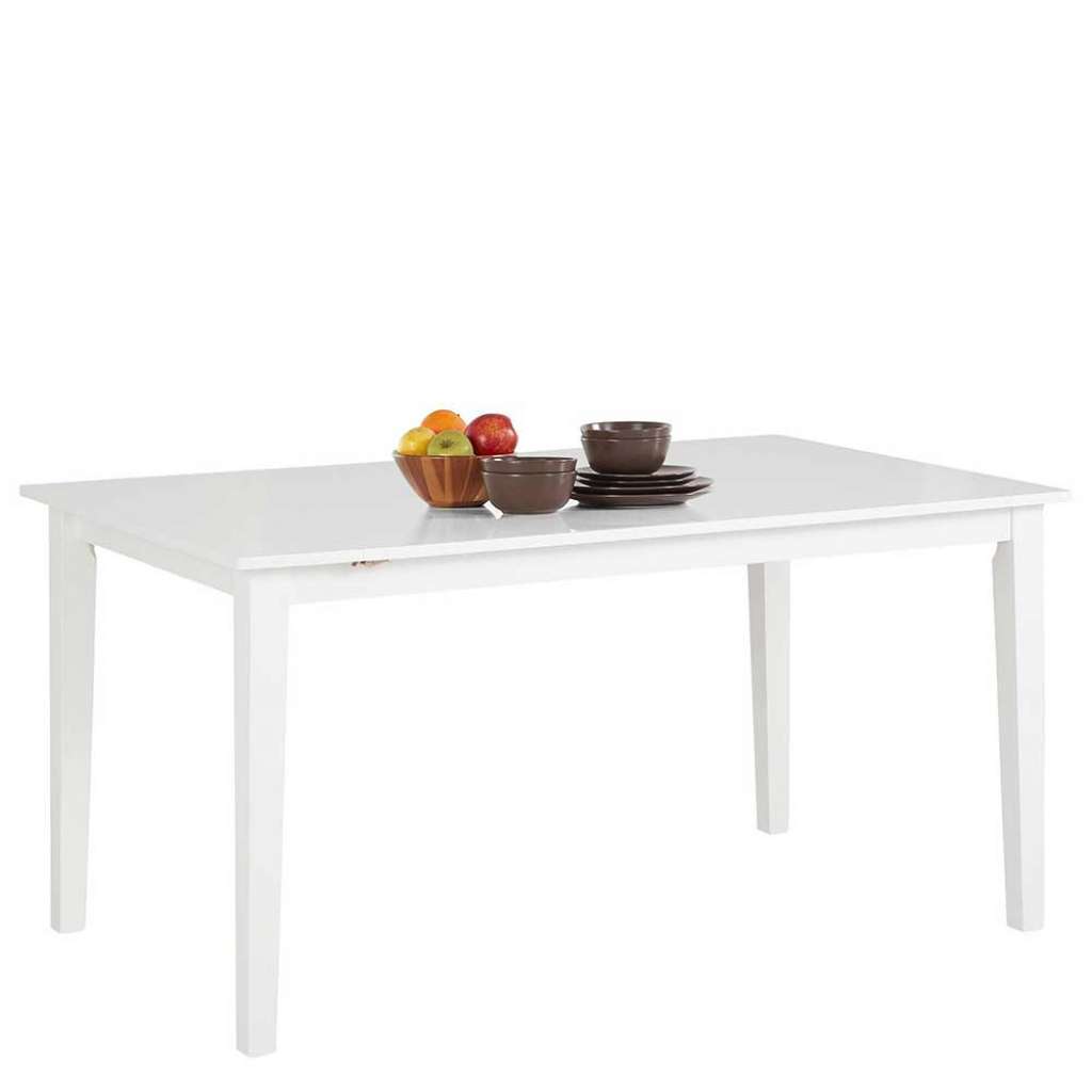 Ausziehtisch in Weiß Kiefer Massivholz