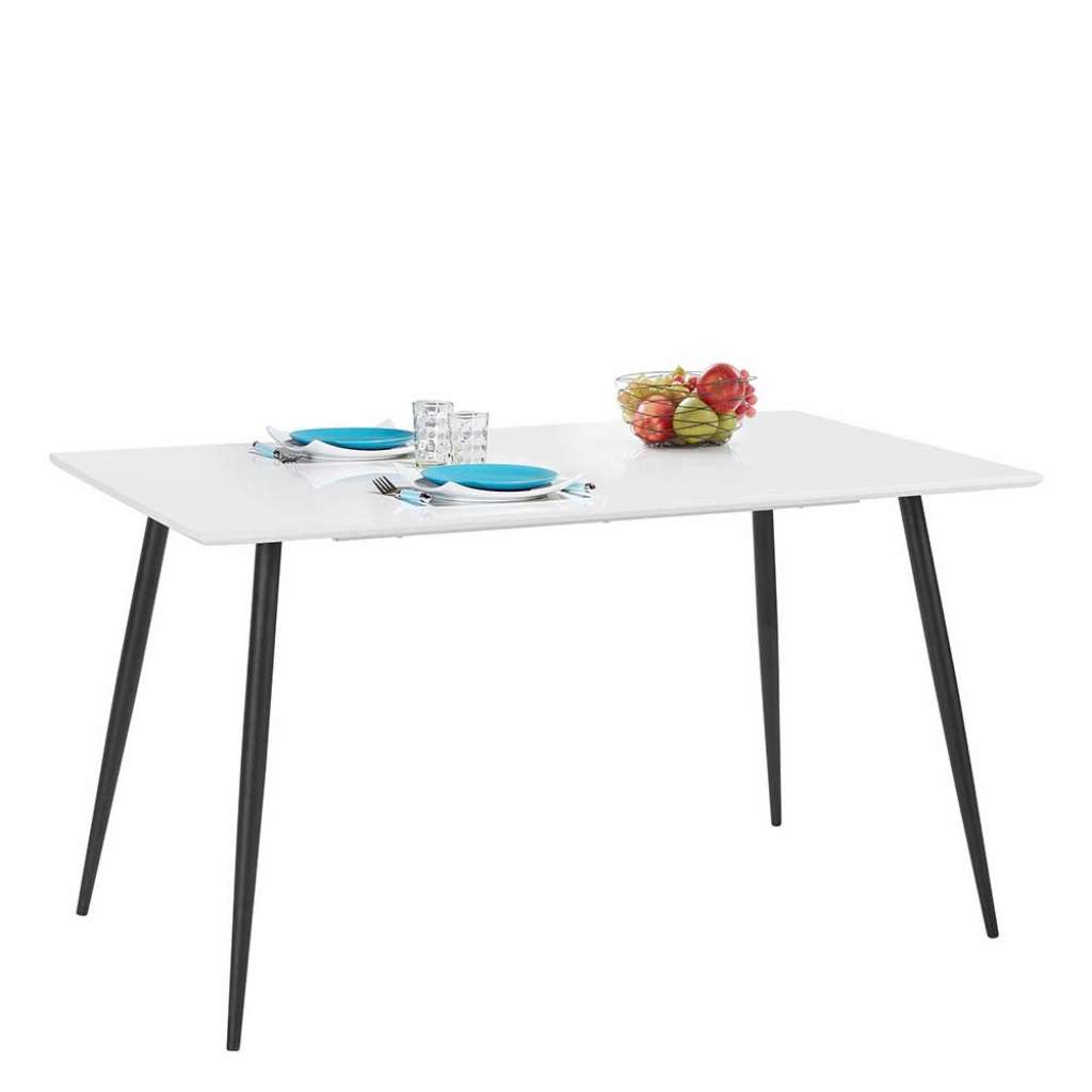 Esszimmertisch in Schwarz und Weiß 140 cm breit