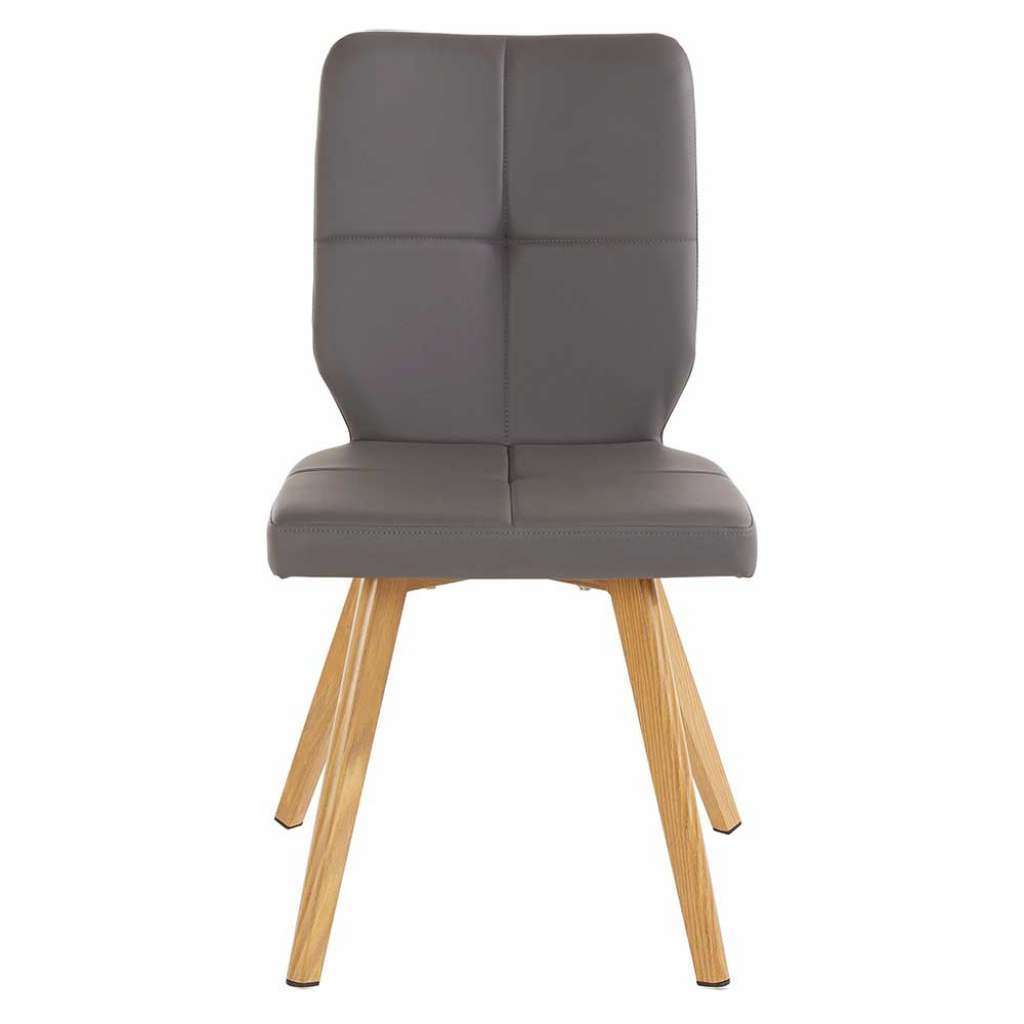 Esstisch Stühle in Grau Kunstleder modern (2er Set)